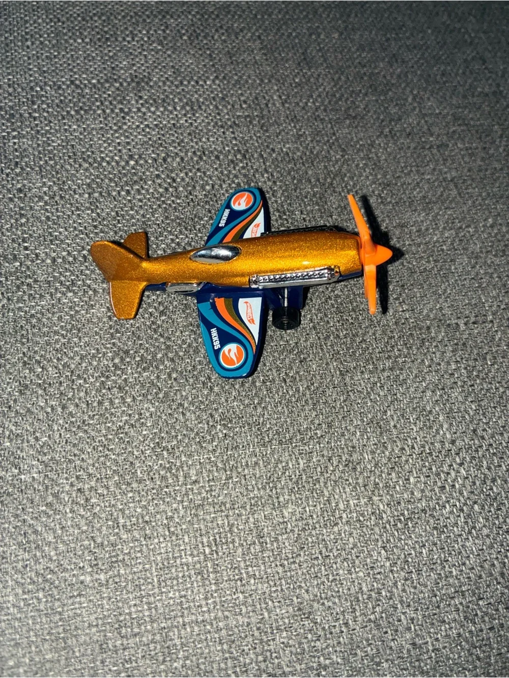 Die-Cast Sparkle Orange Toy Airplane for Kids
